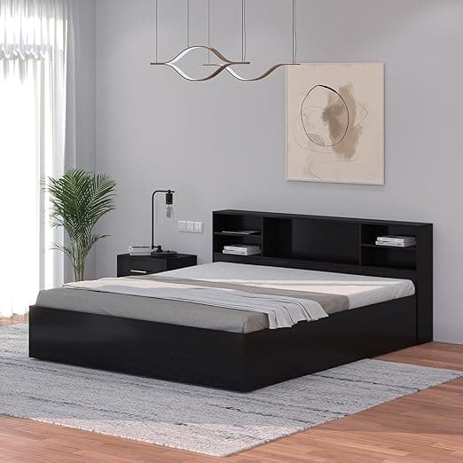 Callas Trinity King Size Bed Engineered Wood with Box,Modern Design with Headboard with Box | Elegant Finish | Durable Structure | 1 Year Warranty with Free Installation