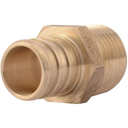 SharkBite 3/4 x 1/2 Inch Crimp MNPT Male Adapter, Brass Plumbing Fitting, PEX Pipe, Copper, UC138LFA