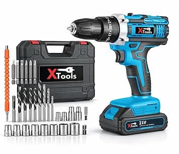 Xtools Cordless Drill x2-21V Battery With 2 Speed and 24 Pc Accessories (10 mm Chuck Size) Electric screw driver Power tool Compact design DIY projects