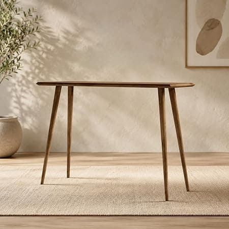 Modern Wooden Console Table for Living Room & Entryway | Minimalist Sofa Side Table | Natural Finish Hallway Table
