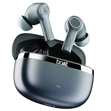 Boat Nirvana Ion ANC Pro, Hi-Res Audio LDAC,ANC(~32dB), 120Hrs Battery, App Support, Fast Charge, v5.3 Bluetooth TWS in Ear Earbuds Wireless Earphones with mic (Blazing Comet)