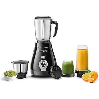 Longway Mix Pro 550 Watt Mixer Grinder with 4 Jars for Grinding, Mixing, Blending, Juicing with Powerful Motor (Purple, 4 Jars)