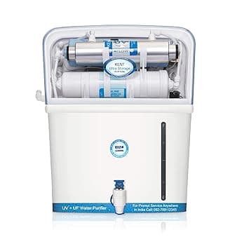 KENT Ultra Storage UV Water Purifier | UV+UF Water Purification | Wall Mountable | 8L Storage | 60 L/hr Output | White