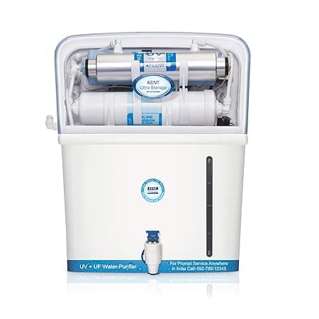 KENT Ultra Storage UV Water Purifier | UV+UF Water Purification | Wall Mountable | 8L Storage | 60 L/hr Output | White