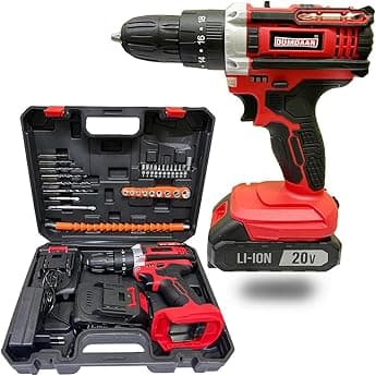 Cordless Drill Machine For Home Use, With 2 Pcs Batteries And Drill Bits, Battery Drill Machine With Fast Charger, 2 Speed, Flexible Shaft, Complete Accessory Kit, With Case