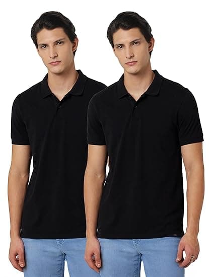 Amazon Brand - Symbol Men's Cotton Rich Solid Polo Tshirt | Collar Tshirts | Half Sleeves | Plain-Regular Fit (Available in Plus Sizes and Combo Pack of 2)