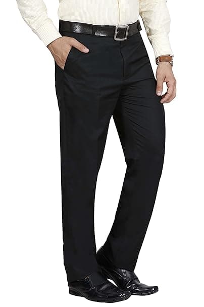 Mc Henry Men's Classic Solid Formal Comfort/Regular Fit Stretchable Wrinkle Free Trousers
