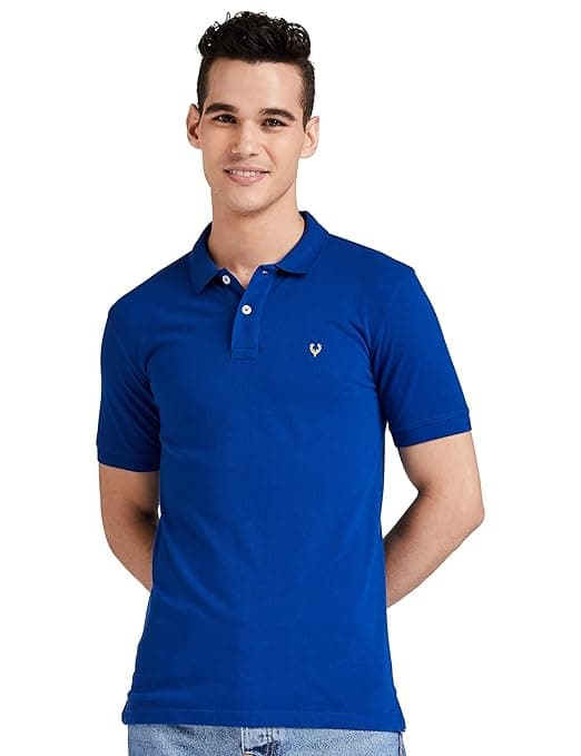 Allen Solly Men’s Polo T‑Shirt | Comfortable Rich Cotton Blend, Band Collar, Regular Fit | Stylish & Premium All Day Wear