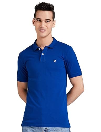Allen Solly Men’s Polo T‑Shirt | Comfortable Rich Cotton Blend, Band Collar, Regular Fit | Stylish & Premium All Day Wear