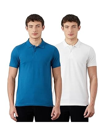 Amazon Brand - Symbol Men's Cotton Rich Solid Polo Tshirt | Collar Tshirts | Half Sleeves | Plain-Regular Fit (Available in Plus Sizes and Combo Pack of 2)