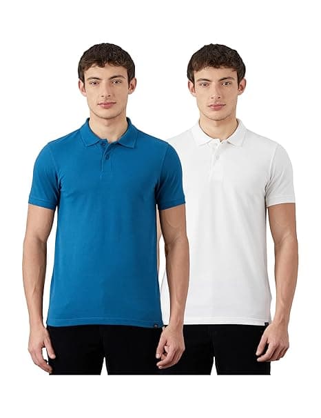 Amazon Brand - Symbol Men's Cotton Rich Solid Polo Tshirt | Collar Tshirts | Half Sleeves | Plain-Regular Fit (Available in Plus Sizes and Combo Pack of 2)