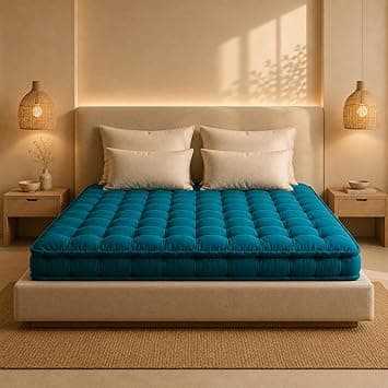 Khadi Essential Cotton Gadda Mattress | Double Bed | 72x48x5 Inch | 100% Pure Cotton Fabric | Reversible | All Season Breathable | Soft & Firm | (Double)