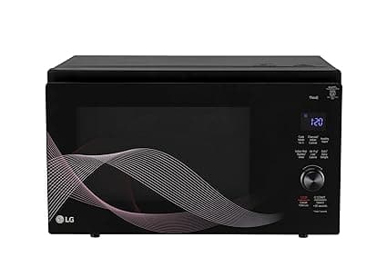 LG 32 L, Convertible Microwave Oven with Air Fry, Charcoal Lighting Heater, Wi-Fi Enabled (MJEN326UHWF, Black, Motorised Rotisserie, 60 Air Fry Recipe, 40 Scan to Cook Recipes & 431 Auto Cook Menu)