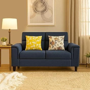 Casaliving Nancy 2 Seater Sofa Set for Living Room | Color - Blue