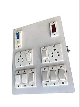 Wooden Electrical Board (8 Switches 2 Sockets,1 Indicator,& 1 MCB)