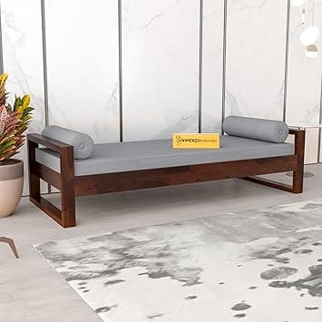 Solid Sheesham Wood Sofa 3 Seater Sofa Diwan Bed for Home Living Room Wooden Couch Diwan Sofa Settee for Living Room and Office | Rosewood Three 3 Seater Sofa (C-Walnut)