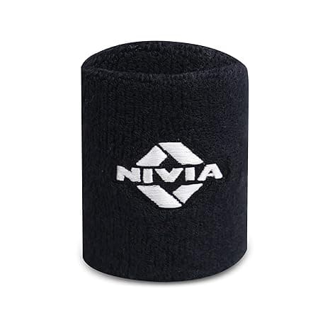 Nivia Sweatband for Men & Women, Wristbands for Tennis, Basketball, Running, Sweat Band for Gym & Athletes (Small, Black)