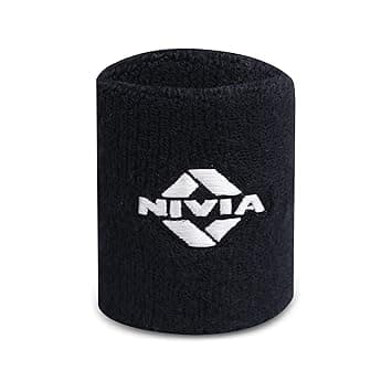 Nivia Sweatband for Men & Women, Wristbands for Tennis, Basketball, Running, Sweat Band for Gym & Athletes (Small, Black)