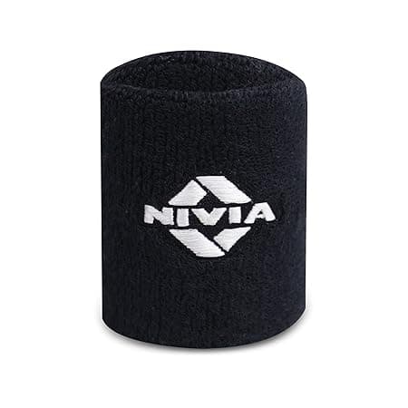 Nivia Sweatband for Men & Women, Wristbands for Tennis, Basketball, Running, Sweat Band for Gym & Athletes (Small, Black)