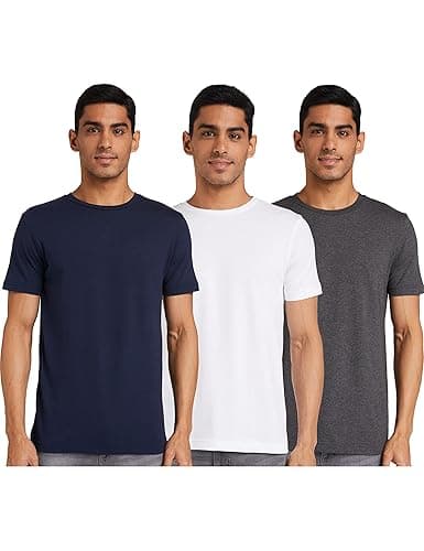 Amazon Brand - Symbol Men's Solid Cotton T Shirt | Round Neck | Half Sleeve | Plain-Regular Fit (Available in Plus Sizes)