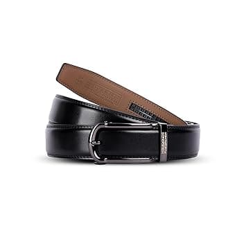 HAMMONDS FLYCATCHER Genuine Leather Belt for Men, Premium Leather Belt with Auto Lock mechanism, Mens Belt Leather Branded with Slide Lock for Everyday Wear