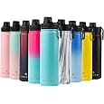 SOLARA Insulated Water Bottle 650ml, Hot Water Bottle, Thermosteel Water Bottles for Travel, Home, Office, School, Gym, Adults, Water Bottle Hot and Cold, Sipper Bottle, Black Marble