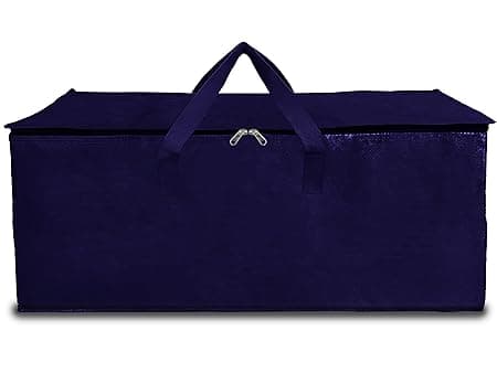 Shalimar Large Capacity Foldable Under Bed Storage/Duffle for Travel/Moving/Wardrobe Organizer Bag|Comfortable Handles|Water Resistant |28.5Lx13.5Wx13.5H Inches| Pack of 1 - Navy Blue