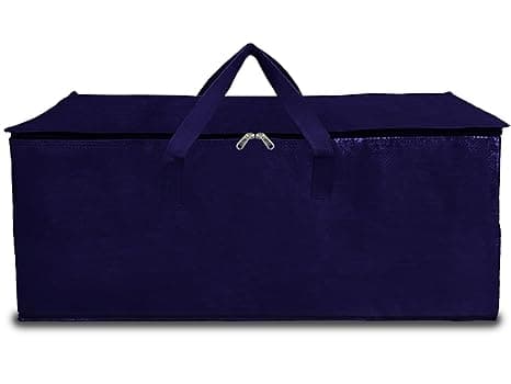 Shalimar Large Capacity Foldable Under Bed Storage/Duffle for Travel/Moving/Wardrobe Organizer Bag|Comfortable Handles|Water Resistant |28.5Lx13.5Wx13.5H Inches| Pack of 1 - Navy Blue