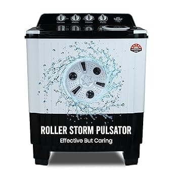 Power Guard 9Kg Semi Automatic Top Loading Washing Machine (PG90WM-BKWT-OP-WW,Black White)