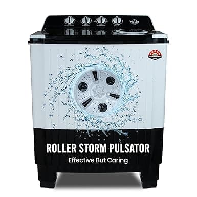 Power Guard 9Kg Semi Automatic Top Loading Washing Machine (PG90WM-BKWT-OP-WW,Black White)