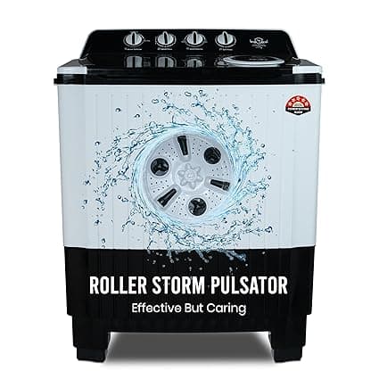 Power Guard 9Kg Semi Automatic Top Loading Washing Machine (PG90WM-BKWT-OP-WW,Black White)