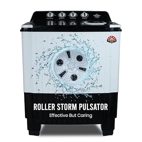 Power Guard 9Kg Semi Automatic Top Loading Washing Machine (PG90WM-BKWT-OP-WW,Black White)