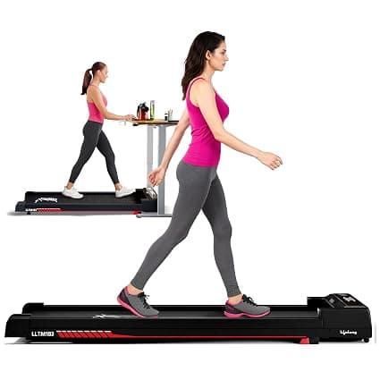 Lifelong Fit Pro Treadmill 3 HP Peak Dc Brushless Motor 2 Level Manual Incline Walking Machine at 8 km/Hr Speed with Led Display-Cardio Equipment for Home Gym 110kg Capacity, Black