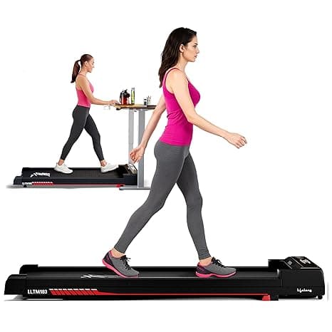Lifelong Fit Pro Treadmill 3 HP Peak Dc Brushless Motor 2 Level Manual Incline Walking Machine at 8 km/Hr Speed with Led Display-Cardio Equipment for Home Gym 110kg Capacity, Black