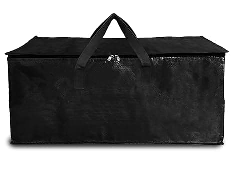 Shalimar Large Capacity Foldable Under Bed Storage Bags/Duffle Bags for Travel/Moving/Wardrobe Organizer | Comfortable Handles | Water Resistant | 24.5Lx12Wx14H Inches | Pack of 1 - Black