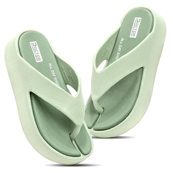 DOCTOR HEALTH SUPER SOFT Women’s Orthopedic Soft Platform Slippers | Ultra-Cushioned Shock Absorbing Footbed | Lightweight Anti-Skid Everyday Wear Comfort Flip Flops for All-Day Support