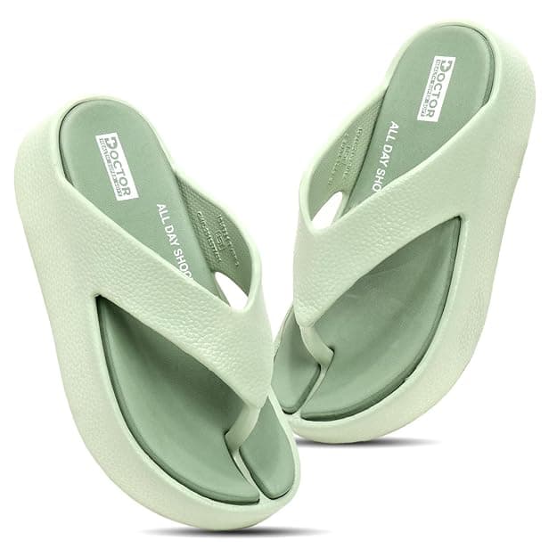 DOCTOR HEALTH SUPER SOFT Women’s Orthopedic Soft Platform Slippers | Ultra-Cushioned Shock Absorbing Footbed | Lightweight Anti-Skid Everyday Wear Comfort Flip Flops for All-Day Support
