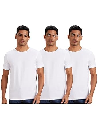 Amazon Brand - Symbol Men's Solid Cotton T Shirt | Round Neck | Half Sleeve | Plain-Regular Fit (Available in Plus Sizes)