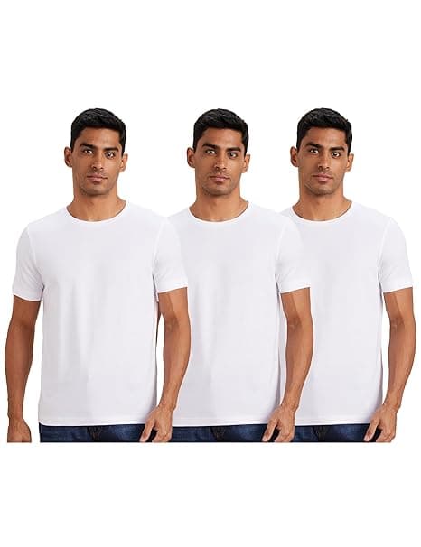 Amazon Brand - Symbol Men's Solid Cotton T Shirt | Round Neck | Half Sleeve | Plain-Regular Fit (Available in Plus Sizes)