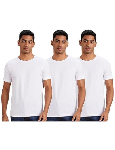 Amazon Brand - Symbol Men's Solid Cotton T Shirt | Round Neck | Half Sleeve | Plain-Regular Fit (Available in Plus Sizes)