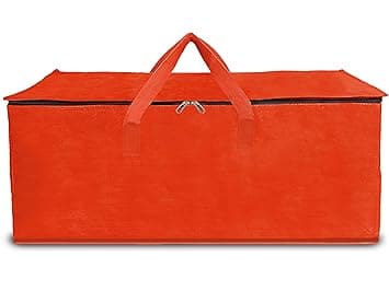 Shalimar Large Capacity Foldable Under Bed Storage/Duffle Bags for Travel/Moving/Wardrobe Organizer Bag |Comfortable Handles|Water Resistant | 28.5Lx13.5Wx13.5H Inches | Pack of 1 - Orange