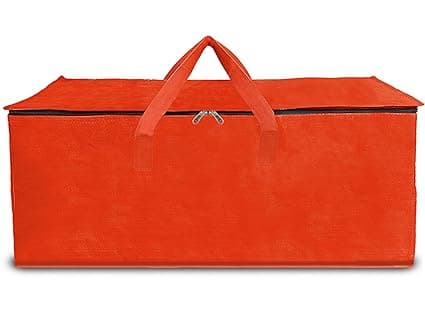Shalimar Large Capacity Foldable Under Bed Storage/Duffle Bags for Travel/Moving/Wardrobe Organizer Bag |Comfortable Handles|Water Resistant | 28.5Lx13.5Wx13.5H Inches | Pack of 1 - Orange