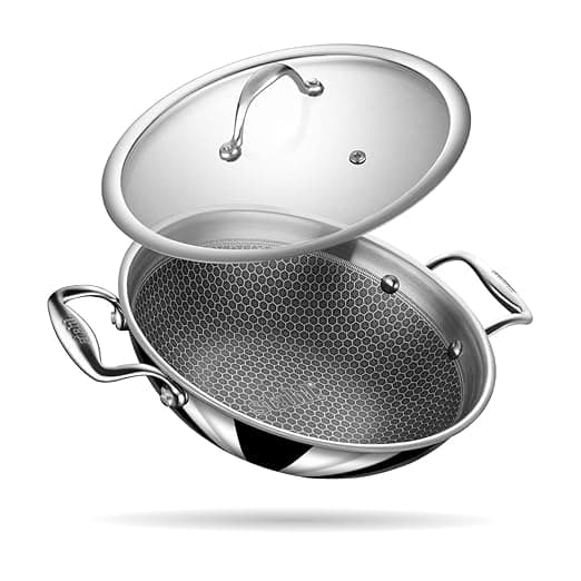 Stahl Artisan Hybrid 0.8 L, 16 cm Triply Non Stick Small Kadai with Lid, Stainless Steel Kadai for Cooking, Triply Kadhai Metal Spatula Friendly, Induction & Gas Stove Compatible