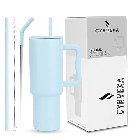Tumbler with lid and Straw 1200ML Cup Stainless Steel Vacuum Insulated Tumbler for Water, Iced Tea or Coffee 1.2L Office Gym Travelling (40 - Oz - Retro Mint)