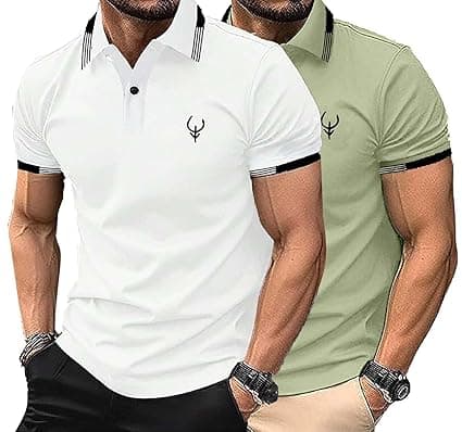 Lymio Polo T Shirt for Men || T Shirt for Man || Collar T Shirt Style Men (Packs Also Available) (Polo-40-43)