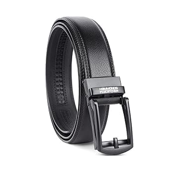 HAMMONDS FLYCATCHER Genuine Leather Belt for Men, Premium Leather Belt with Auto Lock mechanism, Mens Belt Leather Branded with Slide Lock for Everyday Wear