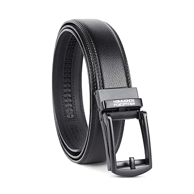 HAMMONDS FLYCATCHER Genuine Leather Belt for Men, Premium Leather Belt with Auto Lock mechanism, Mens Belt Leather Branded with Slide Lock for Everyday Wear
