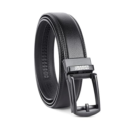 HAMMONDS FLYCATCHER Genuine Leather Belt for Men, Premium Leather Belt with Auto Lock mechanism, Mens Belt Leather Branded with Slide Lock for Everyday Wear