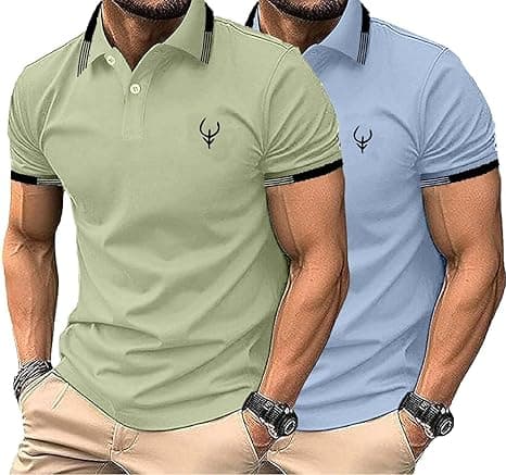 Lymio Polo T Shirt for Men || T Shirt for Man || Collar T Shirt Style Men (Packs Also Available) (Polo-40-43)