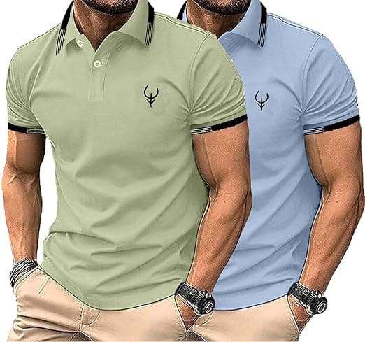 Lymio Polo T Shirt for Men || T Shirt for Man || Collar T Shirt Style Men (Packs Also Available) (Polo-40-43)
